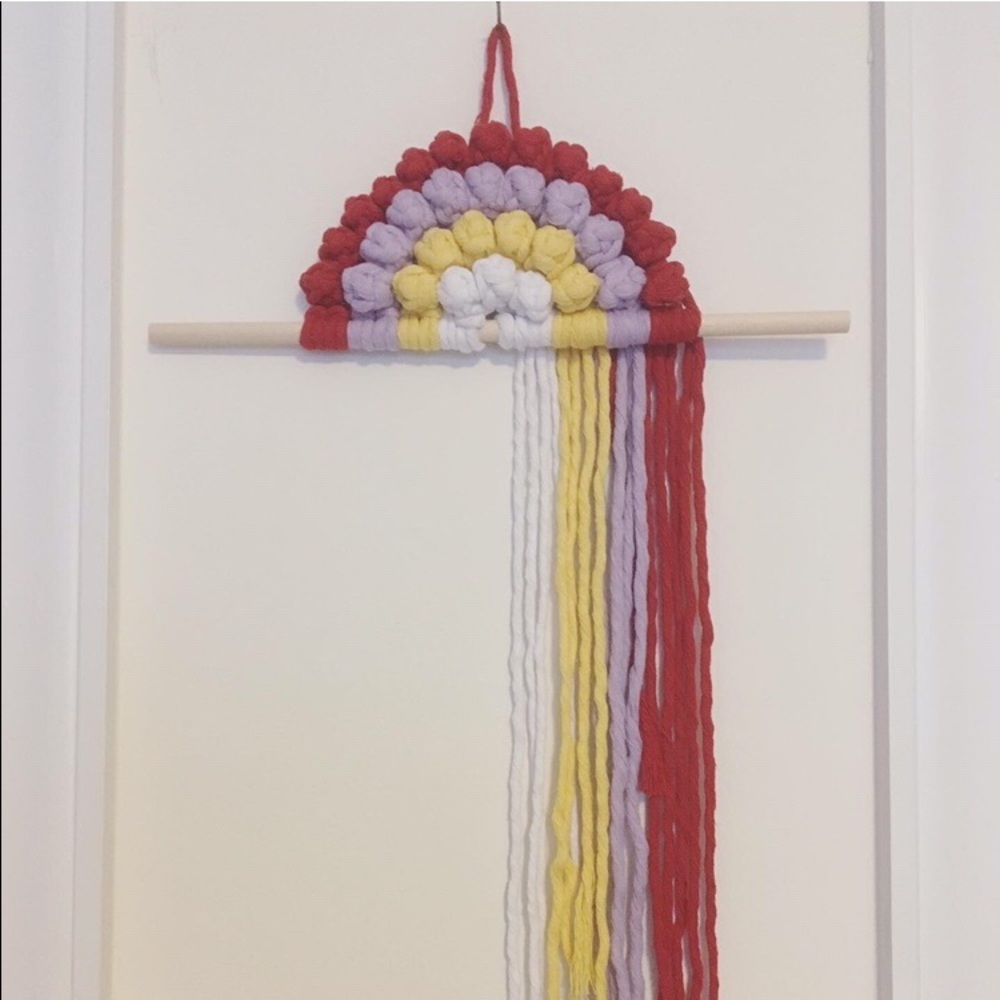 Macrame rainbow wall hanging